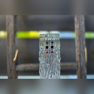 Vintage Style Geometric Enamel Earrings